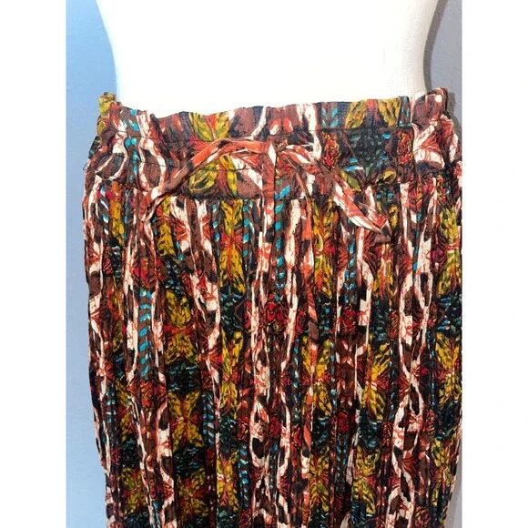 Sudden Impact Women’s Crinkled Cotton Midi Skirt size 18W Drawstring Boho Fairy